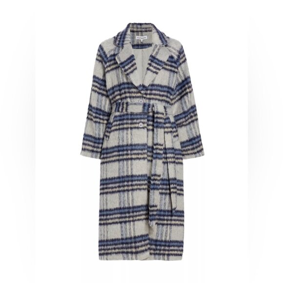 NWT En Saison Demi Plaid Belted Coat